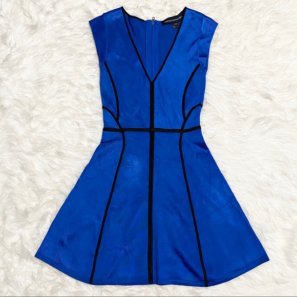 FRENCH CONNECTION Black And Blue Dress - Picture 3 of 9